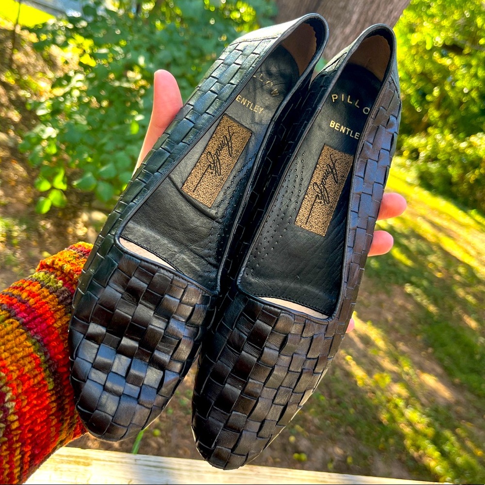 Amalfi 1950/1960s Authentic ITALIAN Leather Loafers a Pointed Toe, Woven Design